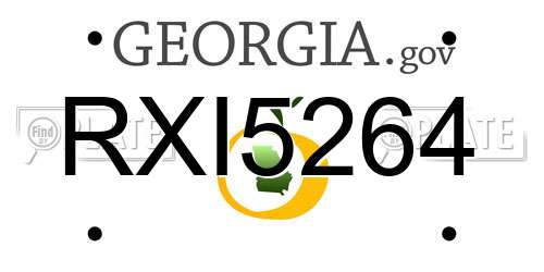 RXI5264 Georgia License Plate