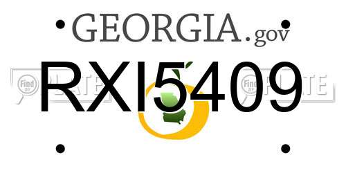 RXI5409 Georgia License Plate
