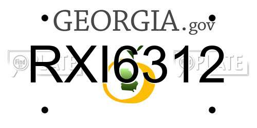 RXI6312 Georgia License Plate