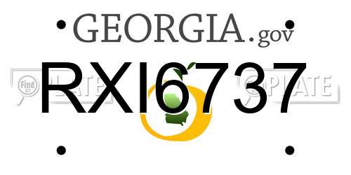RXI6737 Georgia License Plate