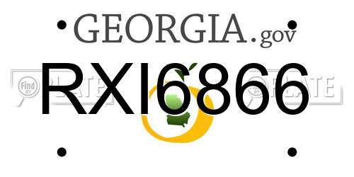 RXI6866 Georgia License Plate