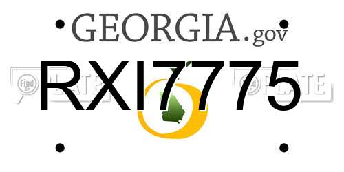 RXI7775 Georgia License Plate