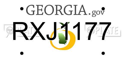 RXJ1177 Georgia License Plate