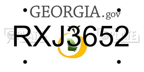 RXJ3652 Georgia License Plate