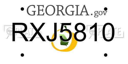RXJ5810 Georgia License Plate