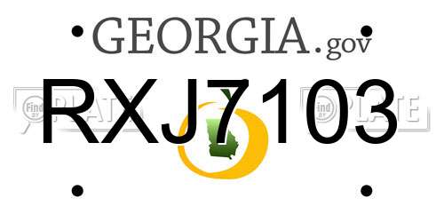 RXJ7103 Georgia License Plate
