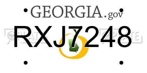 RXJ7248 Georgia License Plate