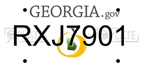 RXJ7901 Georgia License Plate