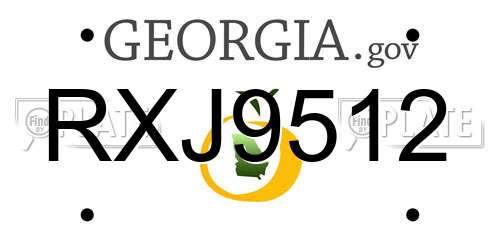 RXJ9512 Georgia License Plate