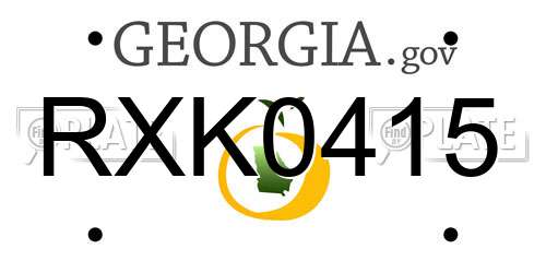 RXK0415 Georgia License Plate