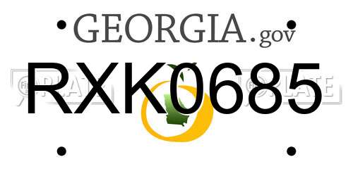 RXK0685 Georgia License Plate