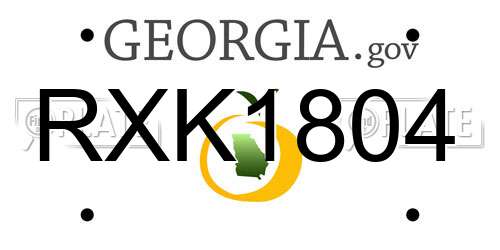 RXK1804 Georgia License Plate
