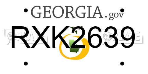 RXK2639 Georgia License Plate