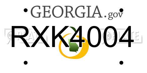 RXK4004 Georgia License Plate