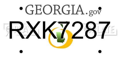 RXK7287 Georgia License Plate