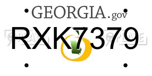 RXK7379 Georgia License Plate