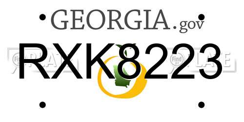 RXK8223 Georgia License Plate