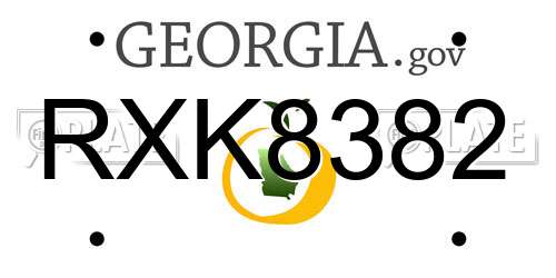 RXK8382 Georgia License Plate
