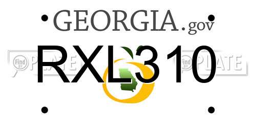RXL310 Georgia License Plate