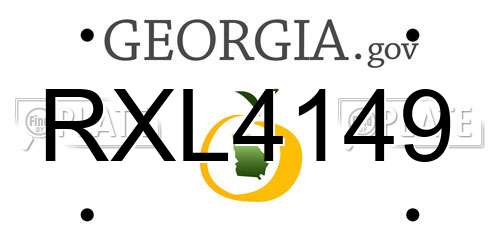 RXL4149 Georgia License Plate