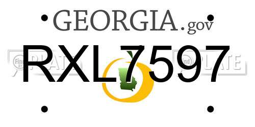 RXL7597 Georgia License Plate