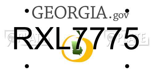 RXL7775 Georgia License Plate