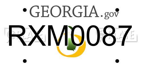 RXM0087 Georgia License Plate