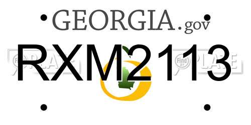 RXM2113 Georgia License Plate