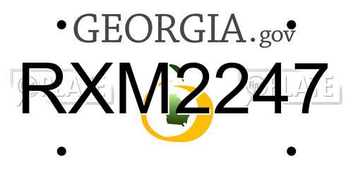 RXM2247 Georgia License Plate