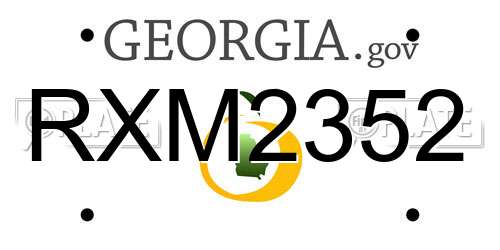 RXM2352 Georgia License Plate