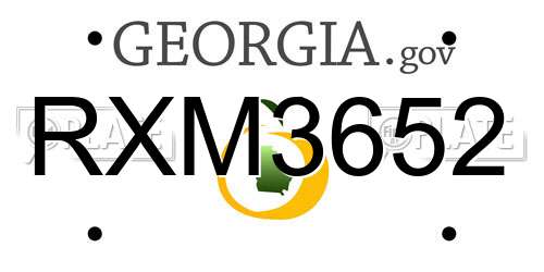 RXM3652 Georgia License Plate