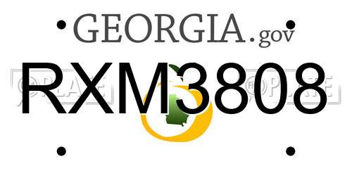 RXM3808 Georgia License Plate