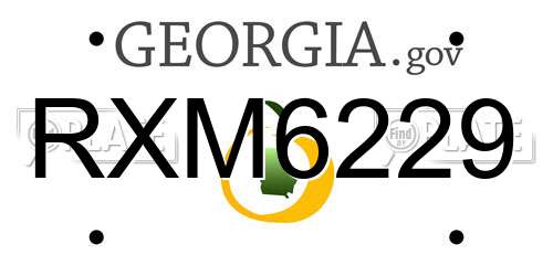 RXM6229 Georgia License Plate