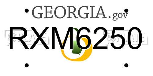 RXM6250 Georgia License Plate