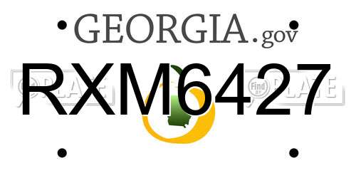 RXM6427 Georgia License Plate