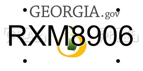 RXM8906 Georgia License Plate