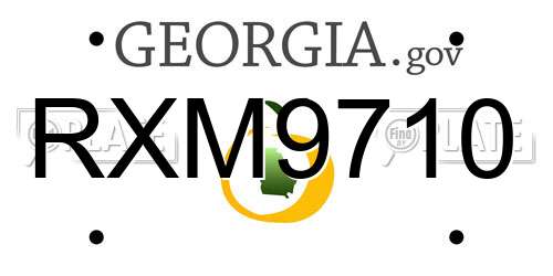 RXM9710 Georgia License Plate