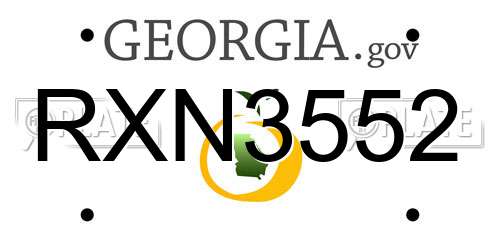 RXN3552 Georgia License Plate