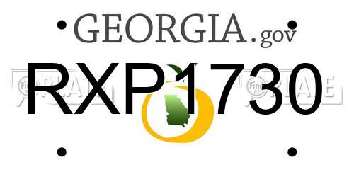 RXP1730 Georgia License Plate