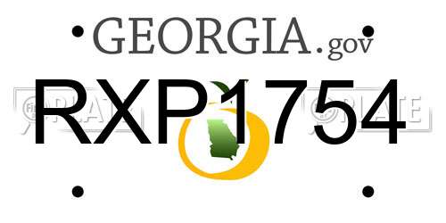 RXP1754 Georgia License Plate