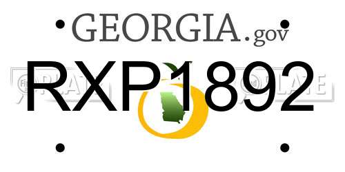 RXP1892 Georgia License Plate