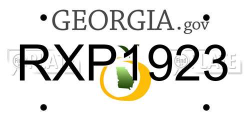 RXP1923 Georgia License Plate