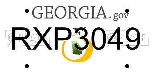 RXP3049 Georgia License Plate
