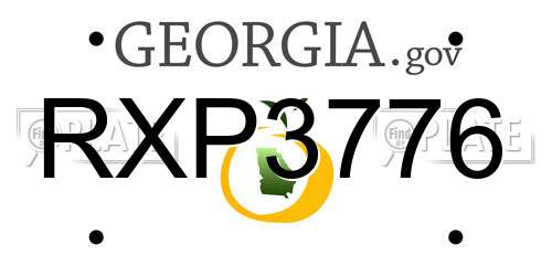 RXP3776 Georgia License Plate
