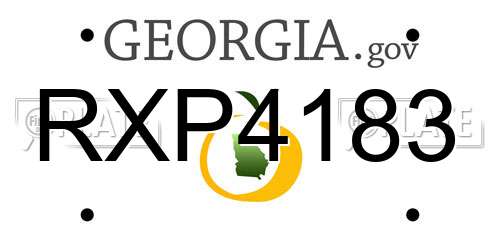 RXP4183 Georgia License Plate