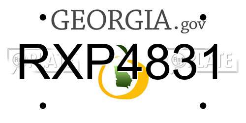 RXP4831 Georgia License Plate