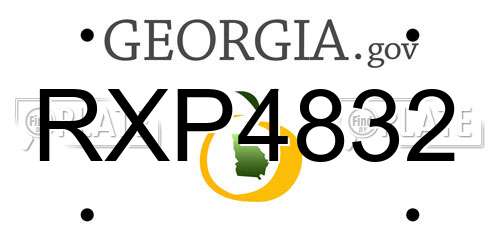 RXP4832 Georgia License Plate