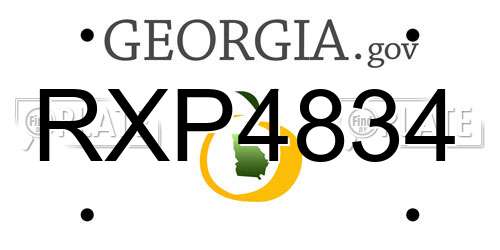 RXP4834 Georgia License Plate