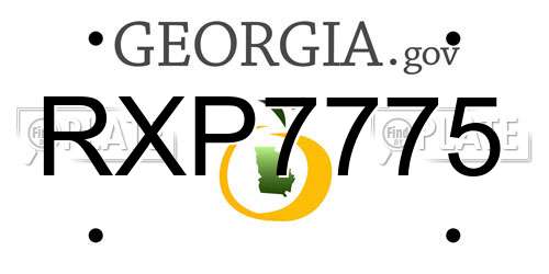 RXP7775 Georgia License Plate