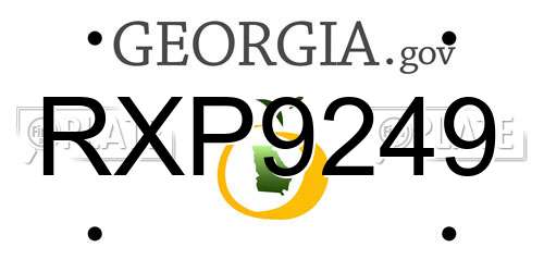 RXP9249 Georgia License Plate